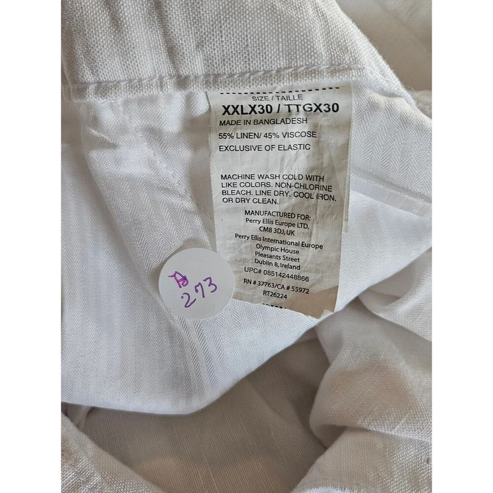 Cubavera Linen Blend Straight Fit Pants Size XXL